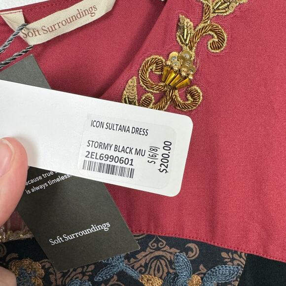 Soft Surroundings | NWT Icon Sultana Sequin Embellished Long Sleeve Maxi Dress - Picture 14 of 16